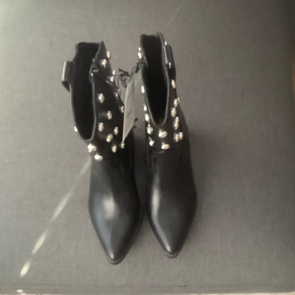 Shoes - Black Studded Ankle Boots